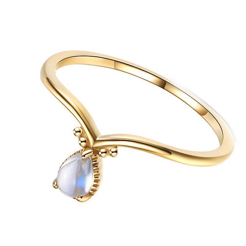 Faux Natural Blue Moonstone Niche Design Ring