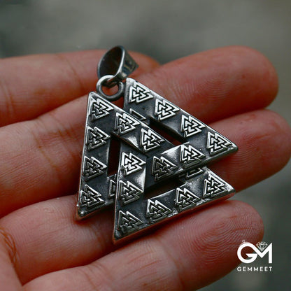 Stack Triangle Stainless Steel Pendant for Men