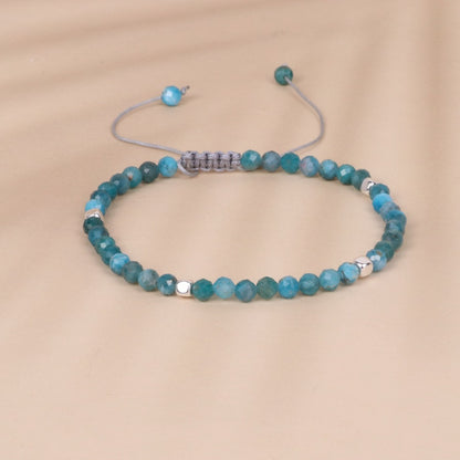 Blue Apatite Bead Bracelet