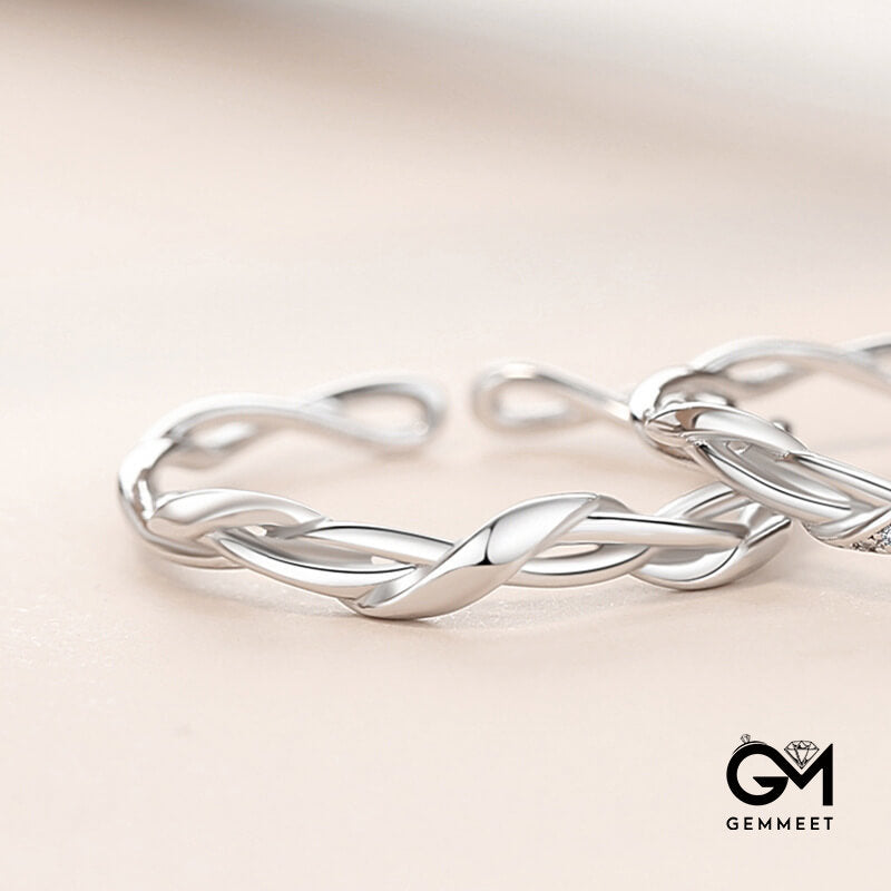 925 Silver Mobius Couple Ring