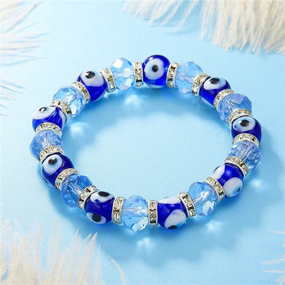 Blue Evil Eye & Hamsa Epoxy Zircon Bracelet