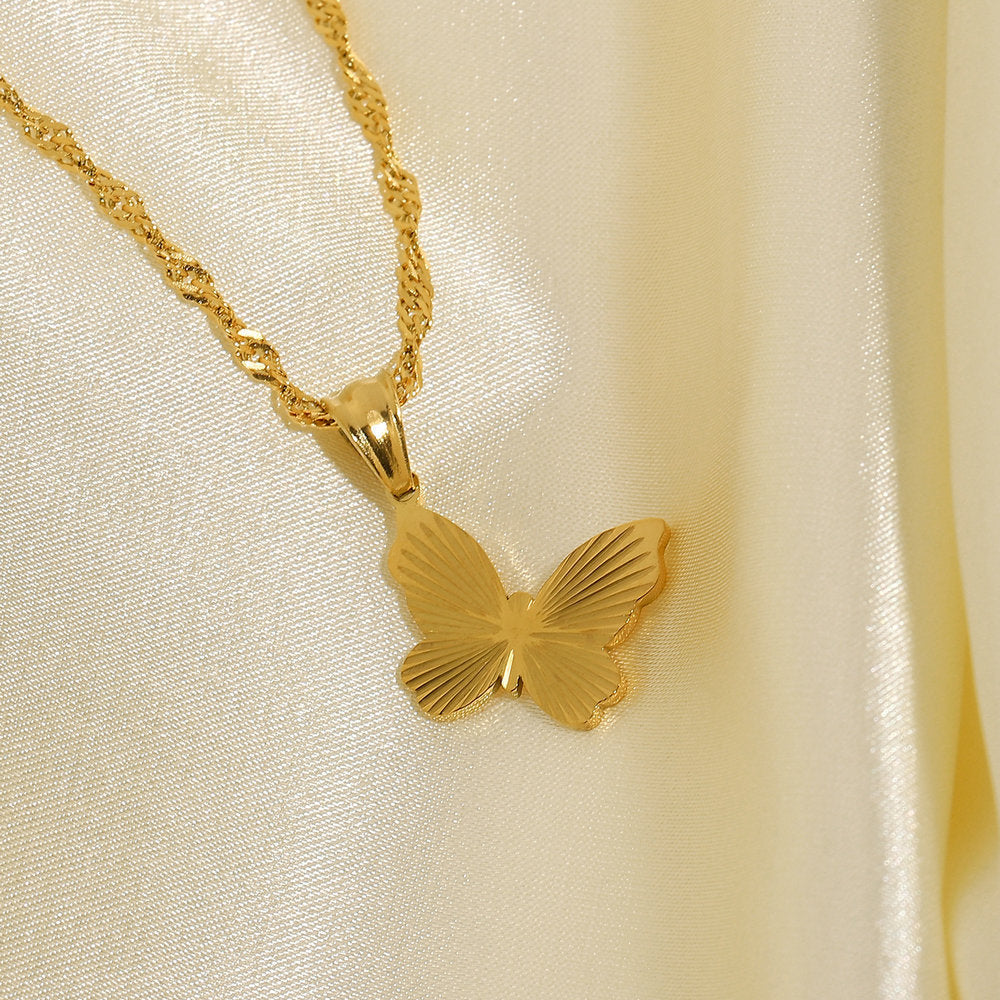 18K Stainless Steel Butterfly Necklace