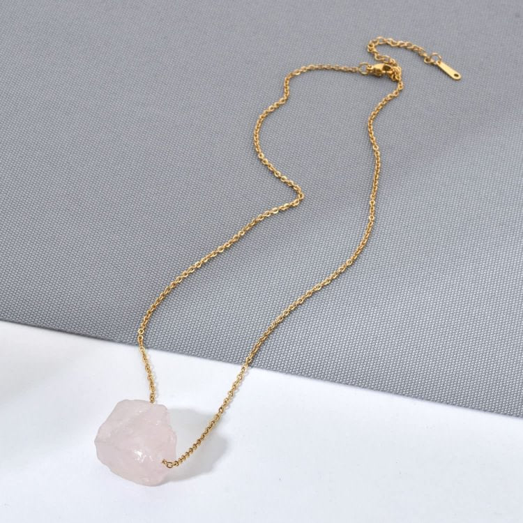 Natural Rough Gemstone Healing Crystal Chain Necklace