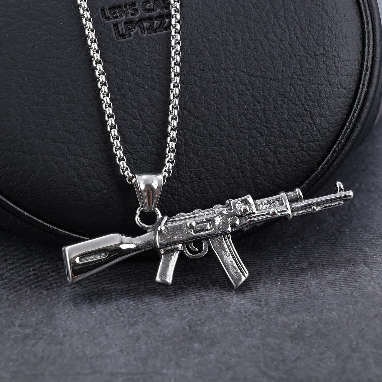 Machine Gun Shape Stainless Steel Pendant