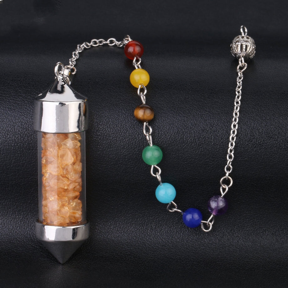 Wishing Bottle Seven-color Stone Cone Pendant