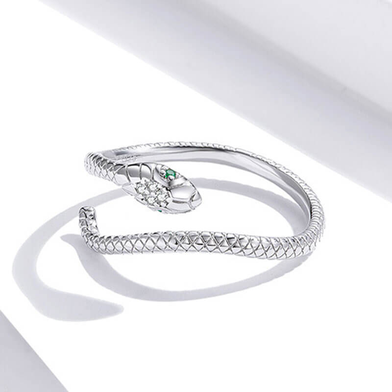 Silver Plated Lady Cute Snake Ring