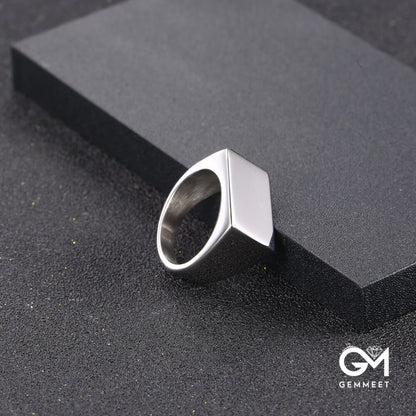 Simple Titanium Steel Personality Smooth Ring