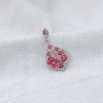 Pear Shaped Water Drop Shaped Pink Zircon Pendant