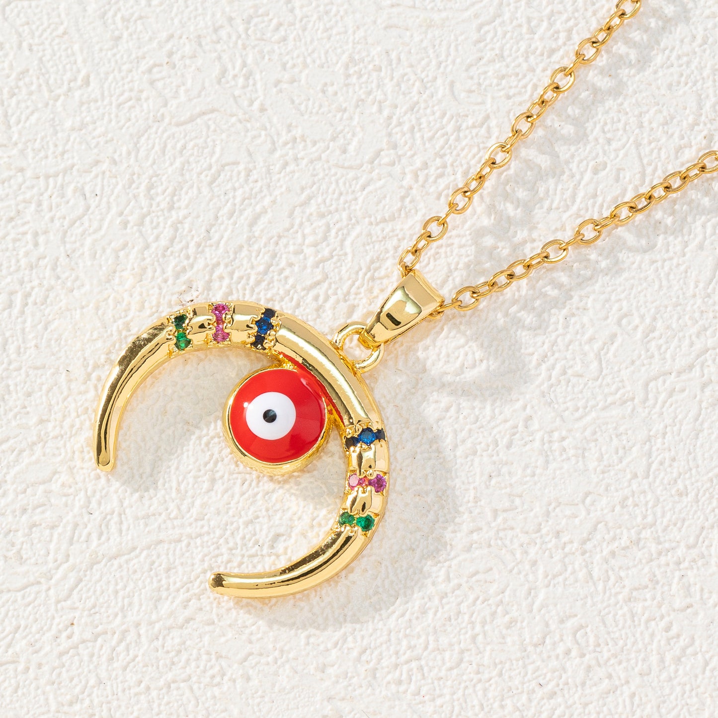 Golden Color Evil Eye Pendant Necklace