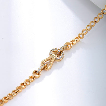 K-plated Gold Inlaid Zircon Bracelet for Women