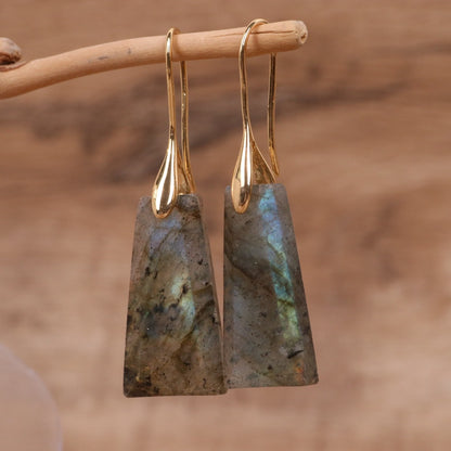 Lapis Lazuli Trapezoid Pendant Earrings