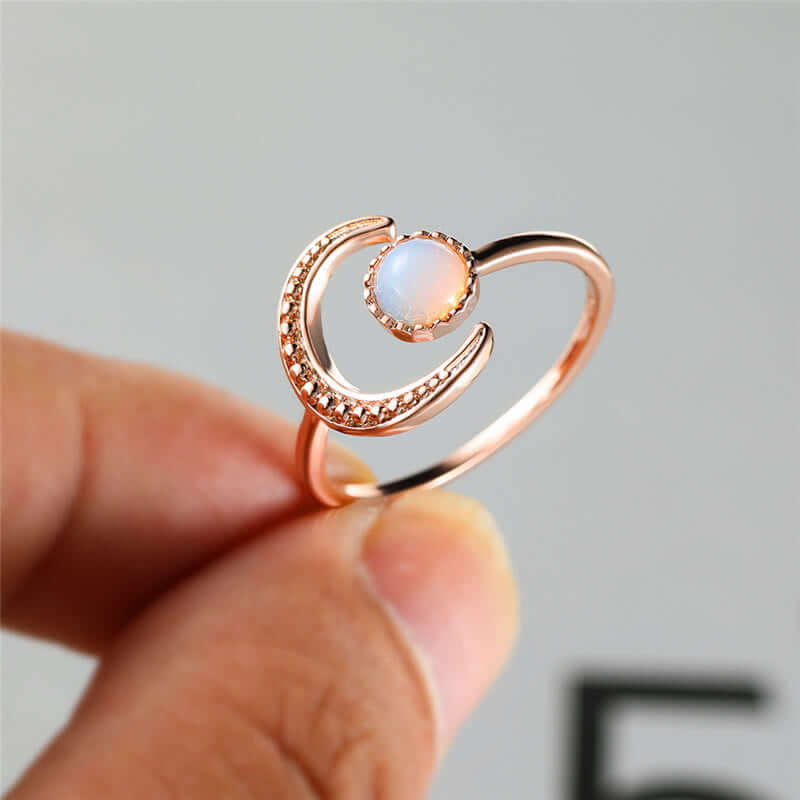 Moon Sun Accessory Moonstone Adjustable Ring