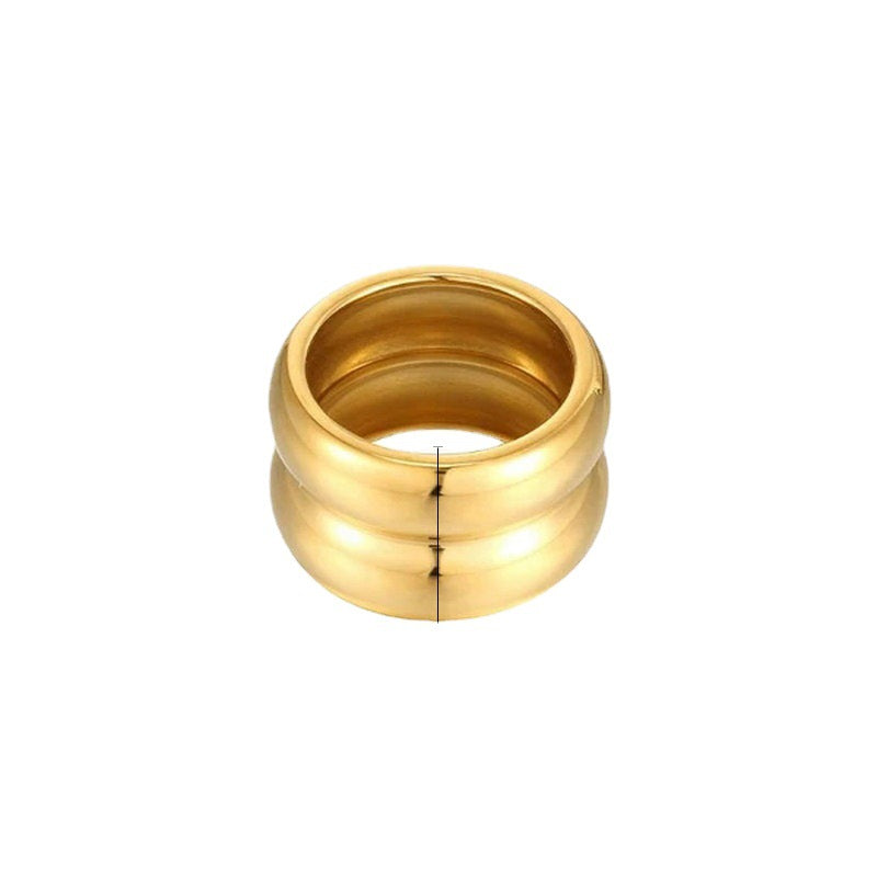 14K Double Layer Titanium Steel Rings