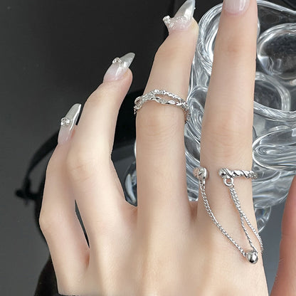 Design Sense Chain Irregular French Opening Ring