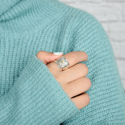 Moon & Stars Moonstone Boho Ring