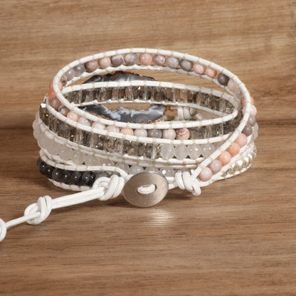 Agate Woven Leather Bracelet