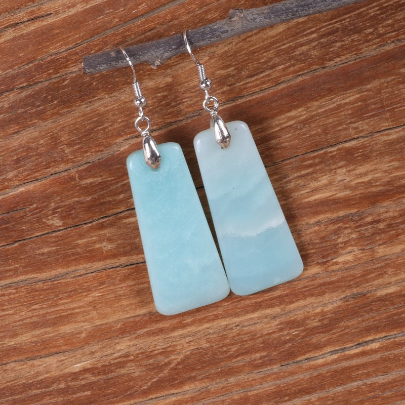 Bohemian Amazon Stone Pendant Earrings