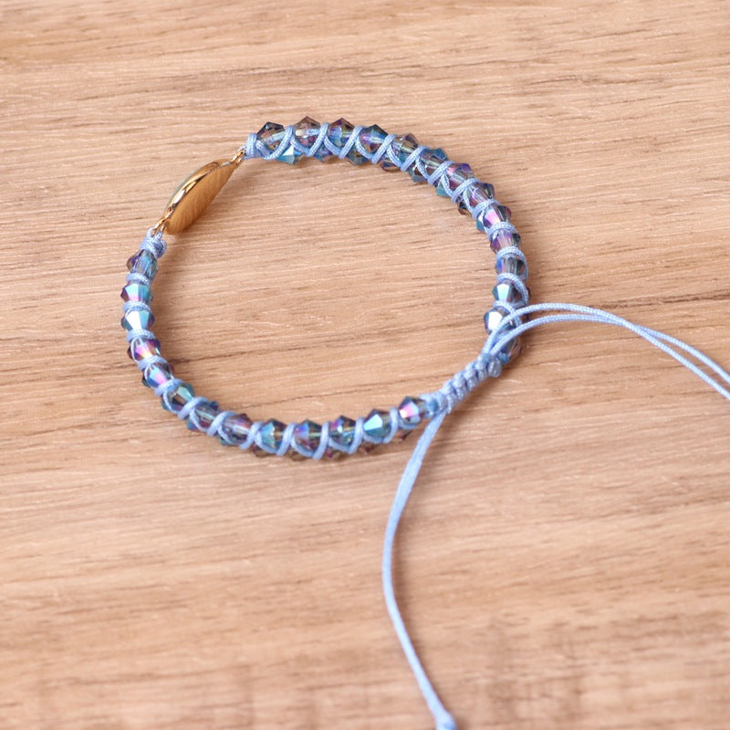 Double Woven Blue Dream Crystal Bracelet