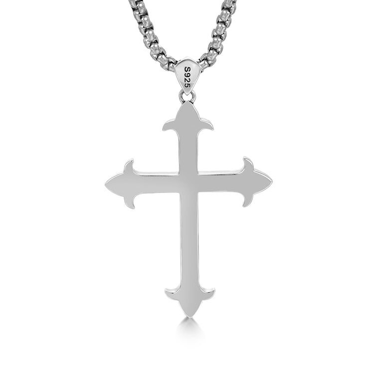 Sterling Silver Arrow Cross Pendants Necklace