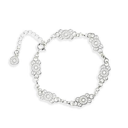 Heavy Hollow Silver Lace Bracelet