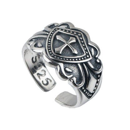 Vintage Men's Crusader Shield Ring