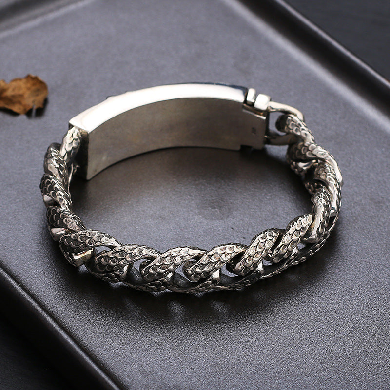 Retro Men's Punk Goth Head Of Dragon Bracelet