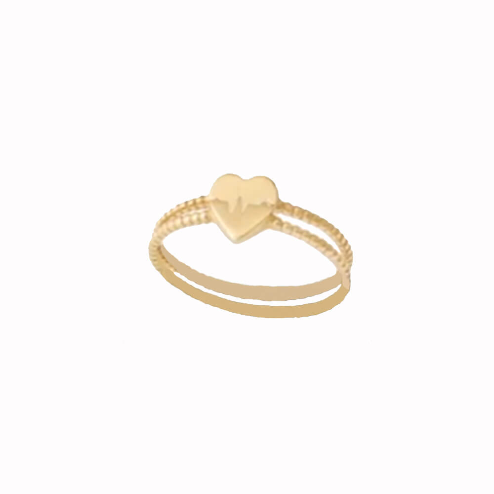 Love Couple Heartbeat Combine Ring