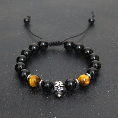 Skull Bracelet Tiger Eye Bracelet Punk Ghost Bracelet