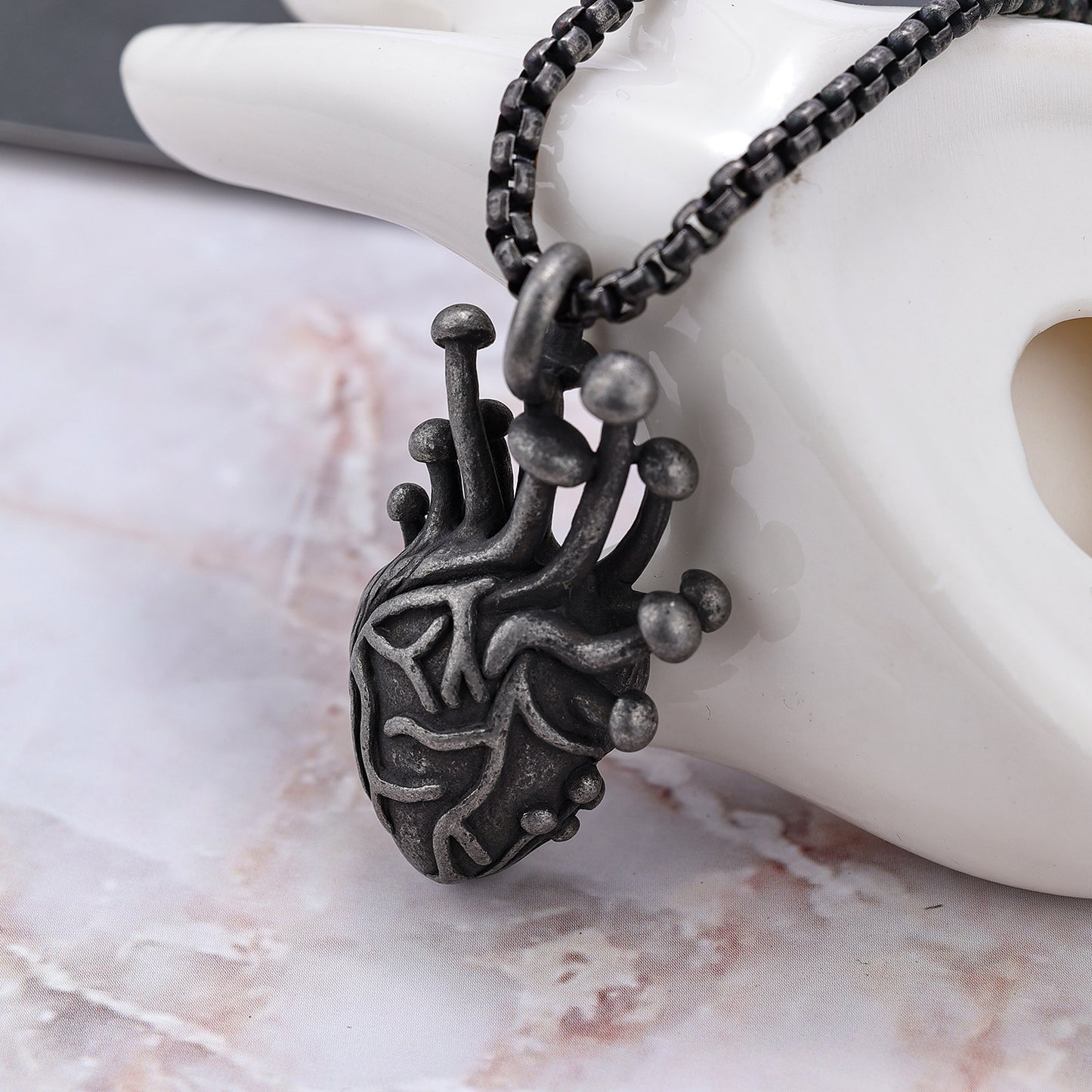 Heart Pulse Jump Molding Stainless Steel Pendant Necklace