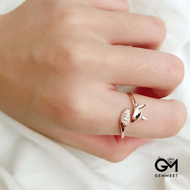 Cute S925 Sterling Silver/Copper Fox Shaped Ring