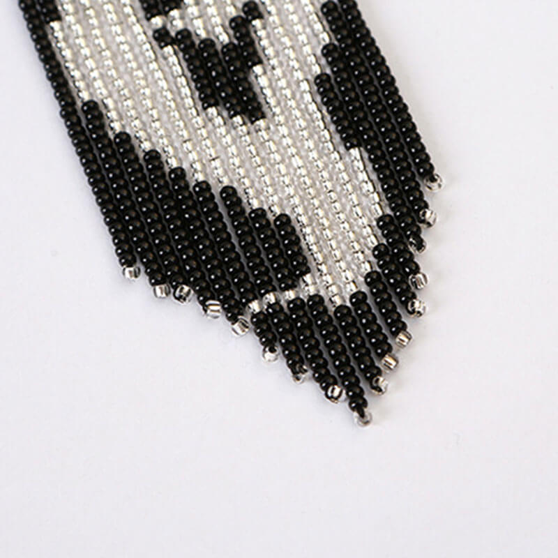 Halloween Handcrafted Ghost Earrings Rice Beads Exaggerated Lightweight Hand-woven Earrings