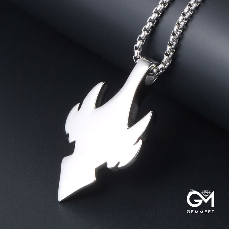 Titanium Steel Wolf Tooth Tiger Tooth Fighter Pendant Necklace