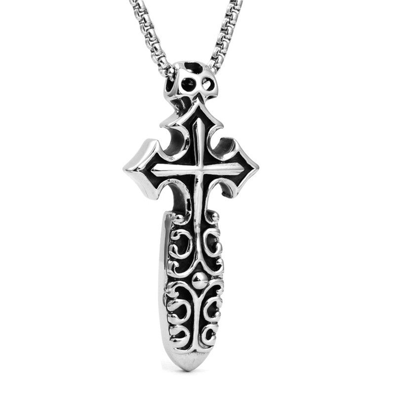 Hip Hop Retro Sword Cross Pendant