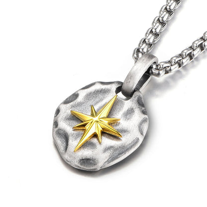 Sterling Silver Vintage Golden Polaris Pendants Necklace