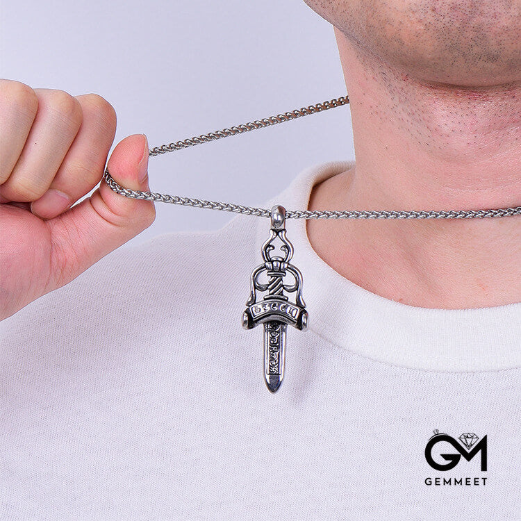 Stainless Steel Cast Pendant Sword Necklace