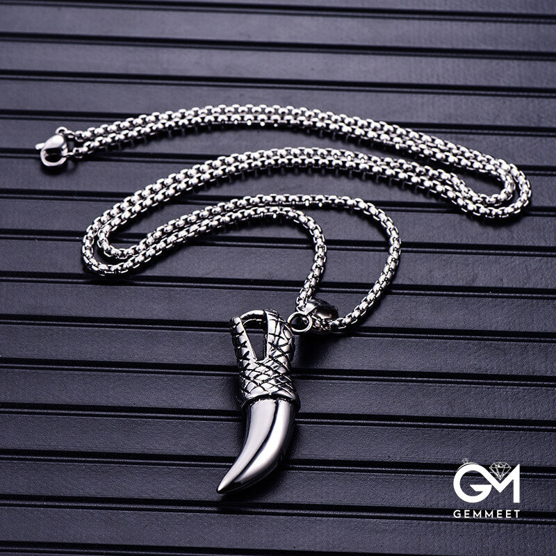 Stainless Steel Spike Pendant Necklace for Men