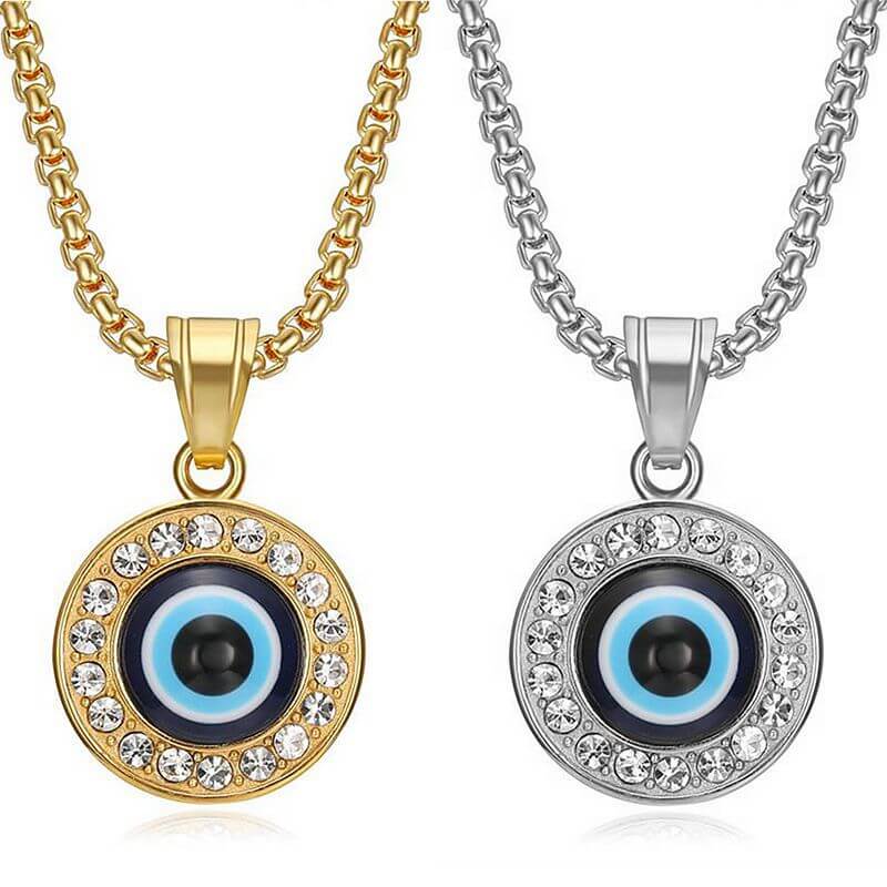 Evil Eye Blue Eye Pendant with Zirconia