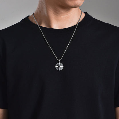 Sterling Silver Vintage High Street Shield Cross Pendants Necklace