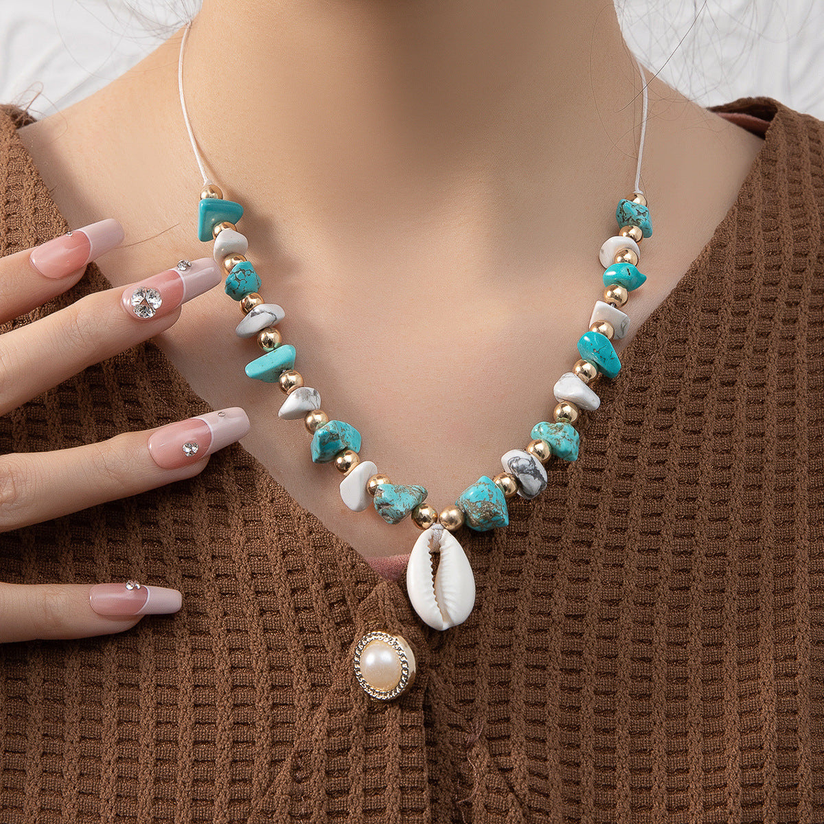 Bohemia Turquoise Shell Necklace