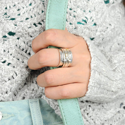 Moon & Stars Moonstone Boho Ring