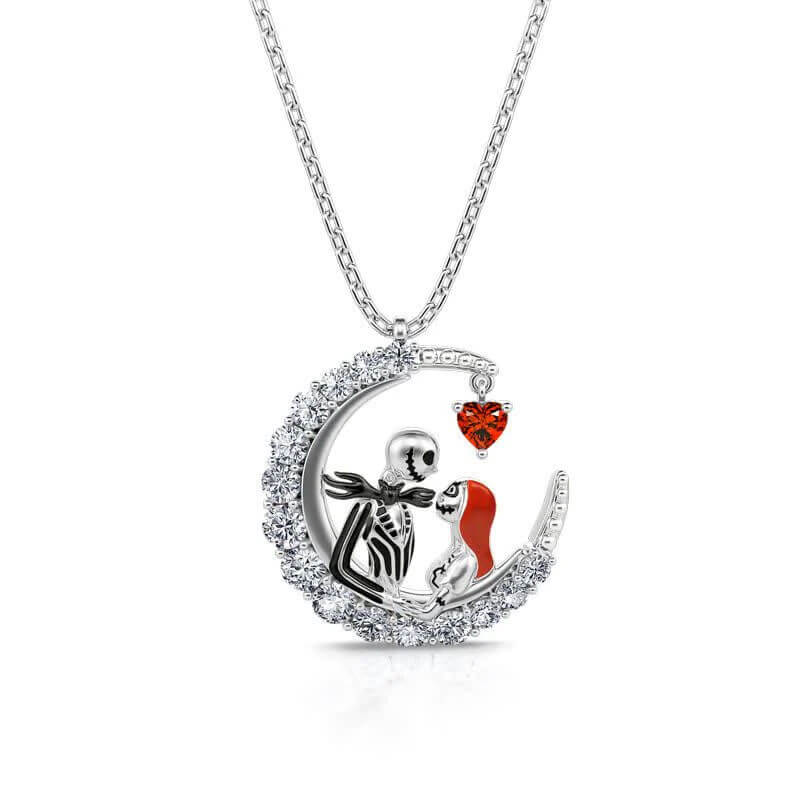 "Everlasting Love" - Skull Couple Heart Cut Necklace