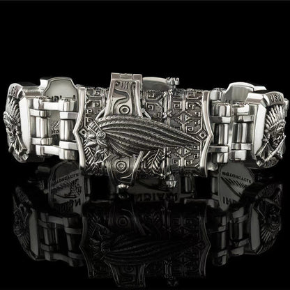 Men's Armed Forces Skull Interlock Bracelet