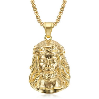 New Hip-hop HIPHOP Jewelry Titanium Steel Vacuum Gold-plated Inlaid Synthetic Cubic Zirconia Pendant