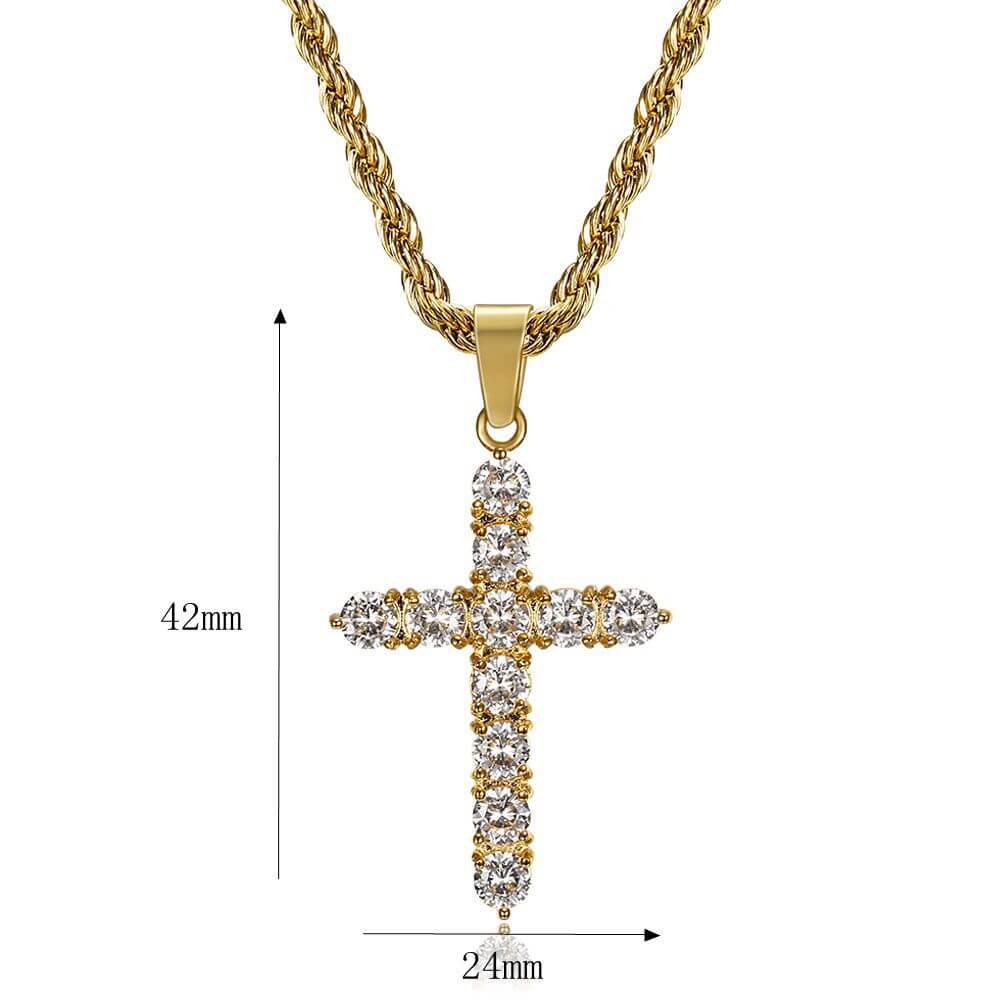 HIPHOP Jewelry Titanium Steel Gold-plated Zircon Pendant