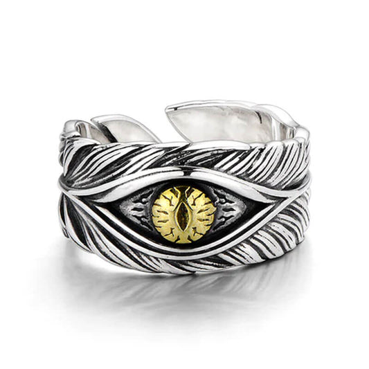 Vintage Men's Eye Of God High Street Feather Rings