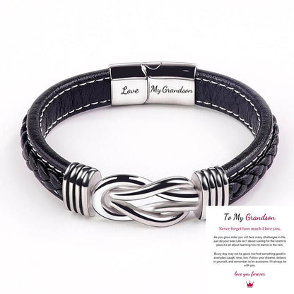 "Mother and son united forever" - Braided Leather Bracelet