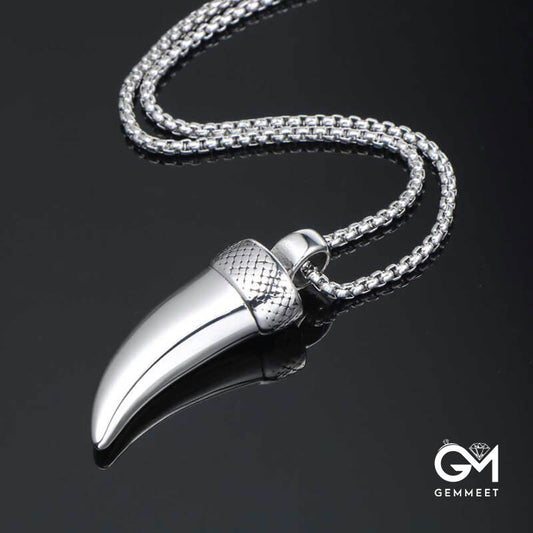 Simple Titanium Steel Beast Tooth Necklace