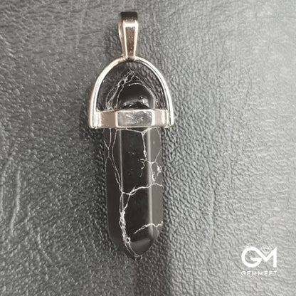 Synthetic Crystal Hexagon Quartz Point Pendant