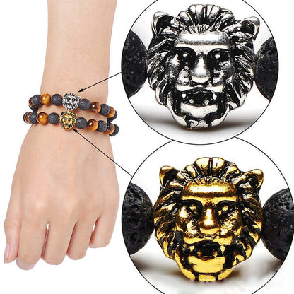 Tiger Eye Lion Head Bracelet