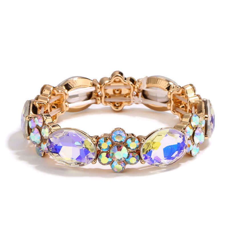 Women's Oval Rhinestone Stretchy Bracelet